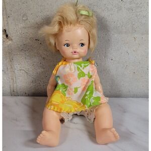 Vtg Horsman Thirsty Drink Wets Doll Drinks‎ And Wets 1969 blonde Head Bobble